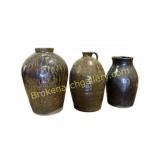 Three Glazed Stoneware Jugs