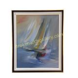 Sailing Race Painting, Claudette Rinfret