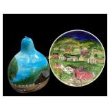 Hand Painted Bowl, Folk Art Gourd