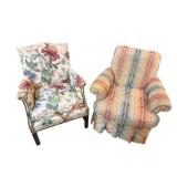 Pair of Cushioned Upholstered Armchairs