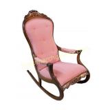 Rocking Chair with Checkered Upholstery