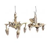 Pair of Cast Metal Chandeliers