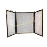 Brass Three Panel Fireplace Screen