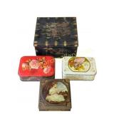 Collection of Four Lithographed Tins