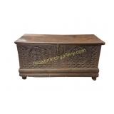 Carved Wooden Storage Chest
