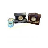 Two Mantel Clocks and 1 wall clock