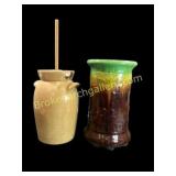 Churn Jar, Art Pottery Pedestal