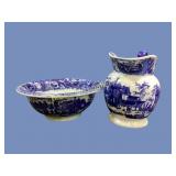 Ironstone Bowl and Pitcher Set