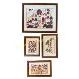Lot of Framed Pressed Flowers