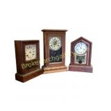 Three Wooden Mantel Clocks