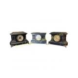 Three Mantel Clocks with Columns