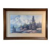 Framed Print of Mountain Cabin in Winter