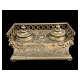 Victorian Brass Inkwell