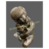 Cast Metal Sculpture of Little Girl