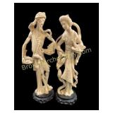 Pair Albaster Resin Sculptures
