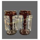 Pair Victorian Mantle Lusters