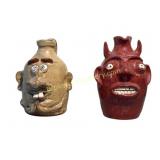Two Southern Face Jugs