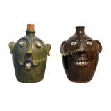 Two Southern Face Jugs