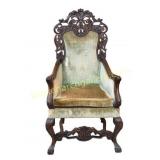 High Back Walnut Armchair