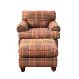 Baker Milling Road Plaid Club Armchair