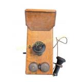 Antique Oak Wall Telephone