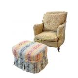 Upholstered Chair and Ottoman