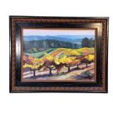 Impressionist Vineyard Painting, Signed Pendleton