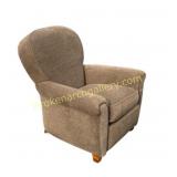 Upholstered Club Style Beige Armchair