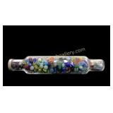 Vintage Glass Rolling Pin With Marbles