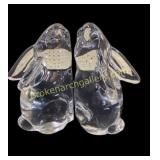 Glass Rabbit Bookends