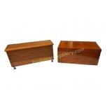 19th C. Mahogany Lap Desk & Small Walnut Chest