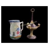 Pottery Lamp, French Milk Jug