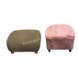 Pair of Small Upholstered Ottomans