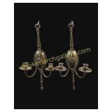 Pair Brass Wall Sconce