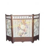 Three Panel Floral Fabric Screen