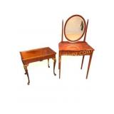 Queen Anne Style Tea Table & Inlaid Dressing Table