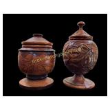 Two Carved Wood Vessels