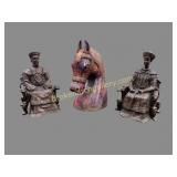 Pair Bookends, Bust of Horse