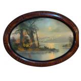 Ovular Lakeside Landscape Painting