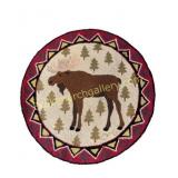 Claire Murray Moose Hooked Wool Rug