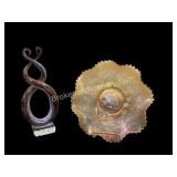 Art Glass Sculpture, Carnival Glass Bowl