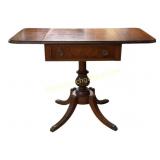 Mahogany Drop-Leaf Pedestal Table