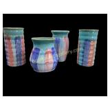 Four Pieces Hull Art Pottery