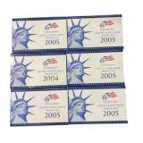 Six U.S. Mint Proof Sets, 2004 & 2005