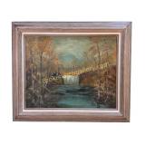 Autumn Landscape Painting, Signed N. Leeson