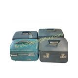 Group of 4 Vintage Train / Cosmetic Cases