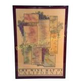 The Wine Map of California Poster