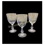 Three Tiffin Versailles Water Goblets