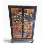 Hand-Painted Chinese Cabinet with Interior Shelves
