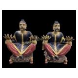 Pair Decorative Asian Figural Stands
